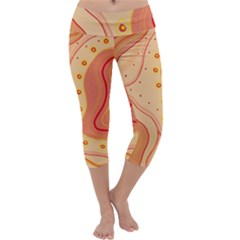 Lines Abstract Colourful Design Capri Yoga Leggings