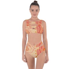 Lines Abstract Colourful Design Bandaged Up Bikini Set 