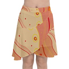 Lines Abstract Colourful Design Chiffon Wrap Front Skirt