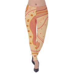 Lines Abstract Colourful Design Velvet Leggings