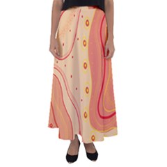 Lines Abstract Colourful Design Flared Maxi Skirt