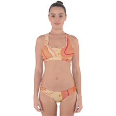 Lines Abstract Colourful Design Cross Back Hipster Bikini Set by Maspions