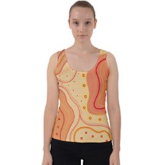 Lines Abstract Colourful Design Velvet Tank Top