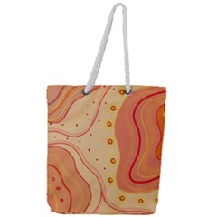 Lines Abstract Colourful Design Full Print Rope Handle Tote (large)