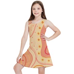 Lines Abstract Colourful Design Kids  Lightweight Sleeveless Dress