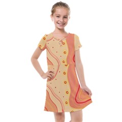 Lines Abstract Colourful Design Kids  Cross Web Dress