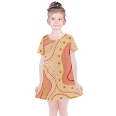 Lines Abstract Colourful Design Kids  Simple Cotton Dress