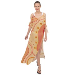 Lines Abstract Colourful Design Maxi Chiffon Cover Up Dress