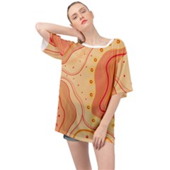 Lines Abstract Colourful Design Oversized Chiffon Top