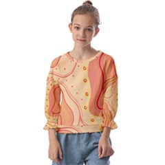 Lines Abstract Colourful Design Kids  Cuff Sleeve Top