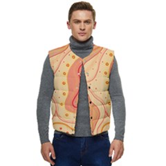 Lines Abstract Colourful Design Men s Button Up Puffer Vest	