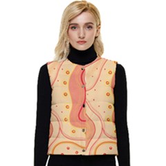 Lines Abstract Colourful Design Women s Button Up Puffer Vest