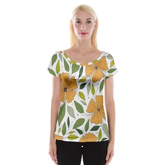 Flower Petal Plant Leaves Cap Sleeve Top