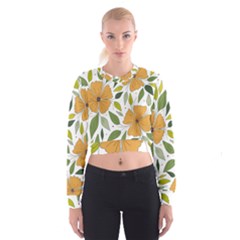 Flower Petal Plant Leaves Cropped Sweatshirt