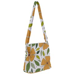 Flower Petal Plant Leaves Zipper Messenger Bag