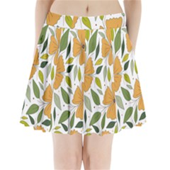 Flower Petal Plant Leaves Pleated Mini Skirt