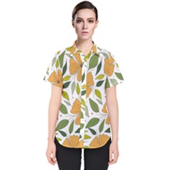 Flower Petal Plant Leaves Women s Short Sleeve Shirt