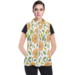 Flower Petal Plant Leaves Women s Puffer Vest