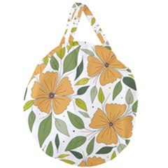 Flower Petal Plant Leaves Giant Round Zipper Tote