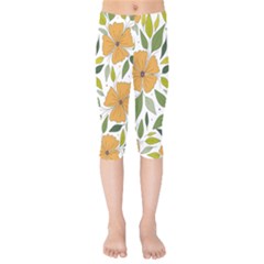 Flower Petal Plant Leaves Kids  Capri Leggings 