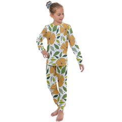 Flower Petal Plant Leaves Kids  Long Sleeve Set 