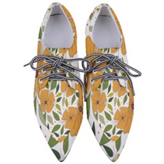 Flower Petal Plant Leaves Pointed Oxford Shoes