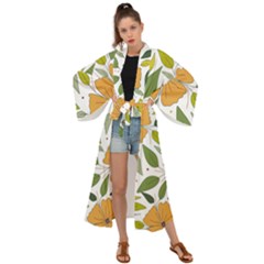 Flower Petal Plant Leaves Maxi Kimono