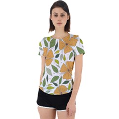 Flower Petal Plant Leaves Back Cut Out Sport T-shirt