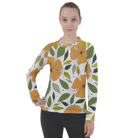 Flower Petal Plant Leaves Women s Pique Long Sleeve T-shirt by Maspions