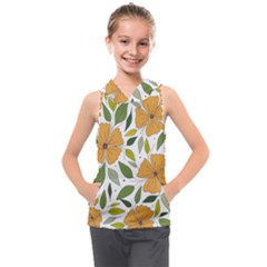 Flower Petal Plant Leaves Kids  Sleeveless Hoodie by Maspions