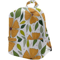 Flower Petal Plant Leaves Zip Up Backpack