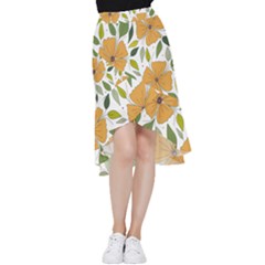 Flower Petal Plant Leaves Frill Hi Low Chiffon Skirt by Maspions