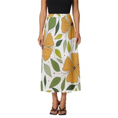 Flower Petal Plant Leaves Classic Midi Chiffon Skirt