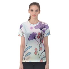 Flower Paint Flora Nature Plant Women s Sport Mesh T-shirt