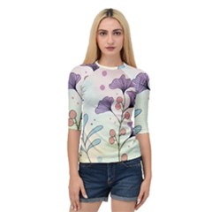 Flower Paint Flora Nature Plant Quarter Sleeve Raglan T-shirt