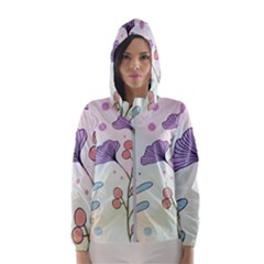 Flower Paint Flora Nature Plant Women s Hooded Windbreaker