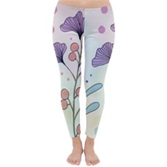 Flower Paint Flora Nature Plant Classic Winter Leggings by Maspions