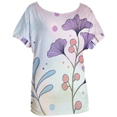 Flower Paint Flora Nature Plant Women s Oversized T-shirt