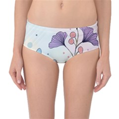 Flower Paint Flora Nature Plant Mid-waist Bikini Bottoms