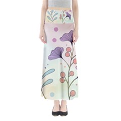 Flower Paint Flora Nature Plant Full Length Maxi Skirt by Maspions