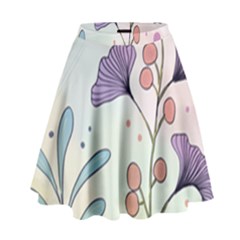 Flower Paint Flora Nature Plant High Waist Skirt