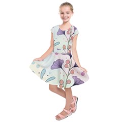 Flower Paint Flora Nature Plant Kids  Short Sleeve Dress