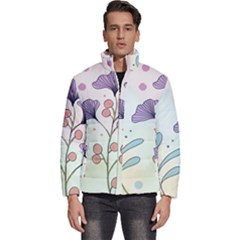 Flower Paint Flora Nature Plant Men s Puffer Bubble Jacket Coat