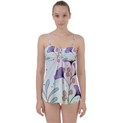 Flower Paint Flora Nature Plant Babydoll Tankini Set