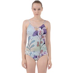 Flower Paint Flora Nature Plant Cut Out Top Tankini Set