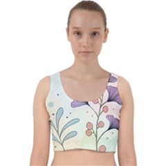 Flower Paint Flora Nature Plant Velvet Racer Back Crop Top