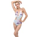 Flower Paint Flora Nature Plant Plunging Cut Out Swimsuit View1