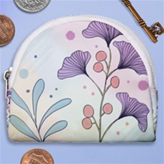 Flower Paint Flora Nature Plant Horseshoe Style Canvas Pouch