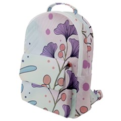 Flower Paint Flora Nature Plant Flap Pocket Backpack (small) by Maspions