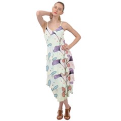 Flower Paint Flora Nature Plant Layered Bottom Dress